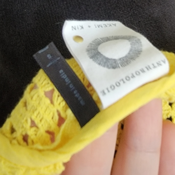 Anthropologie Akemi + Kin Piaf Yellow Boho Crochet Tank Size Small - Picture 8 of 9